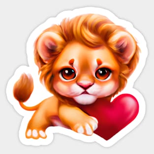 Cute Adorable Kawaii Baby Lion Sticker